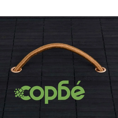 Бамбуков кош за пране с една секция, черен ➤ топ цена ➤ sorbe.bg