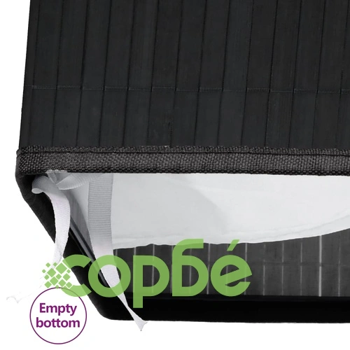 Бамбуков кош за пране с една секция, черен, 83 л ➤ топ цена ➤ sorbe.bg