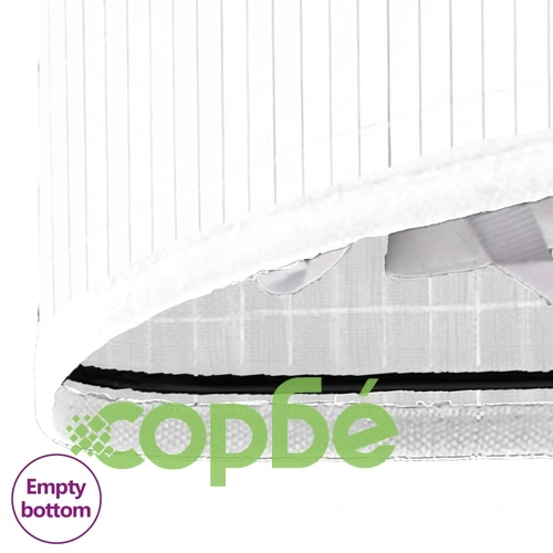 Бамбуков ъглов кош за пране, бял, 60 л ➤ топ цена ➤ sorbe.bg