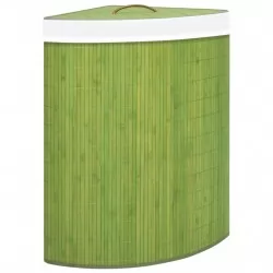 Бамбуков ъглов кош за пране, зелен, 60 л