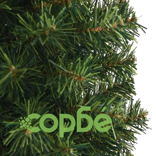 Тънка изкуствена коледна елха със стойка, зелена, 150 см, PVC ➤ топ цена ➤ sorbe.bg