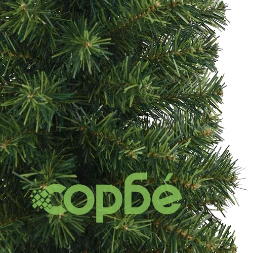 Тънка изкуствена коледна елха със стойка, зелена, 210 см, PVC ➤ топ цена ➤ sorbe.bg