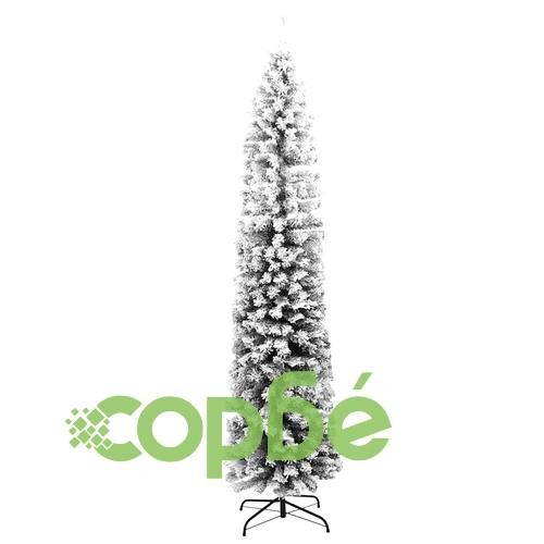 Тънка изкуствена коледна елха с флокиран сняг зелена 180 см PVC ➤ топ цена ➤ sorbe.bg