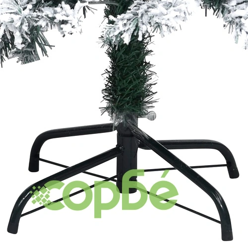 Изкуствена коледна елха с флокиран сняг, зелена, 150 см, PVC ➤ топ цена ➤ sorbe.bg