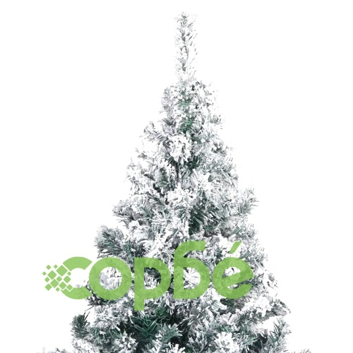 Изкуствена коледна елха с флокиран сняг, зелена, 240 см, PVC ➤ топ цена ➤ sorbe.bg