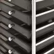 Мобилна количка за съхранение с 10 чекмеджета черна пластмаса