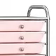 Мобилна количка за съхранение с 10 чекмеджета розова пластмаса