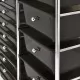 XXL Мобилна количка за съхранение 15 чекмеджета черна пластмаса