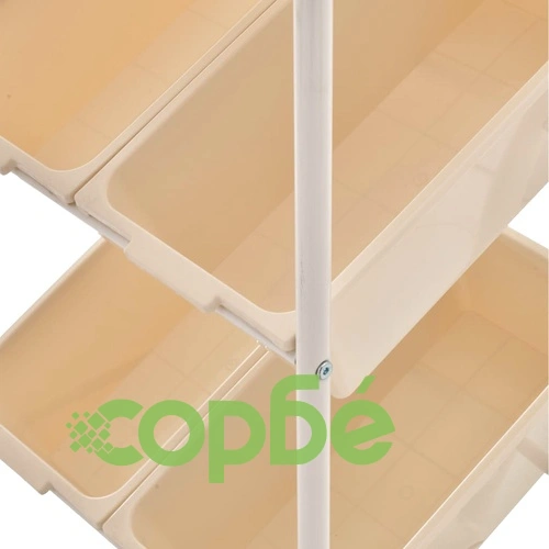 Количка за съхранение на играчки, 6 коша, бяла, пластмаса ➤ топ цена ➤ sorbe.bg