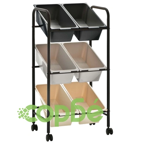 Количка за съхранение на играчки, 6 коша, омбре, пластмаса ➤ топ цена ➤ sorbe.bg