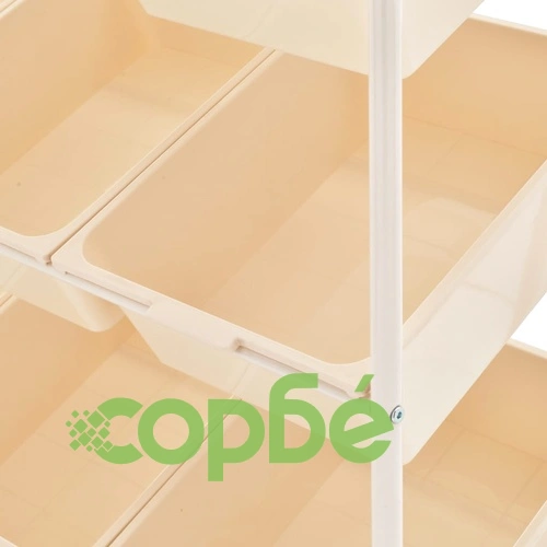 Количка за съхранение на играчки, 9 коша, бяла, пластмаса ➤ топ цена ➤ sorbe.bg