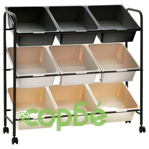 Количка за съхранение на играчки, 9 коша, омбре, пластмаса ➤ топ цена ➤ sorbe.bg