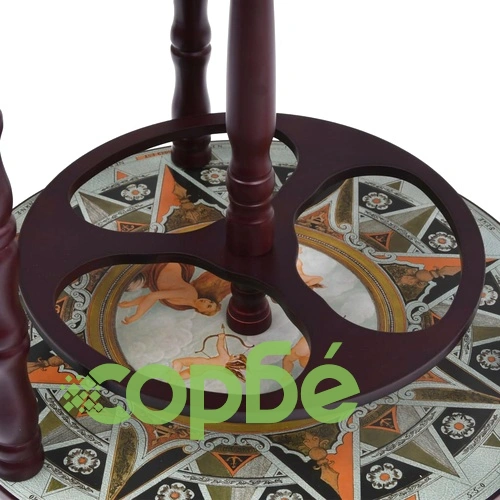 Глобус бар стойка за вино, евкалиптово дърво, син ➤ топ цена ➤ sorbe.bg