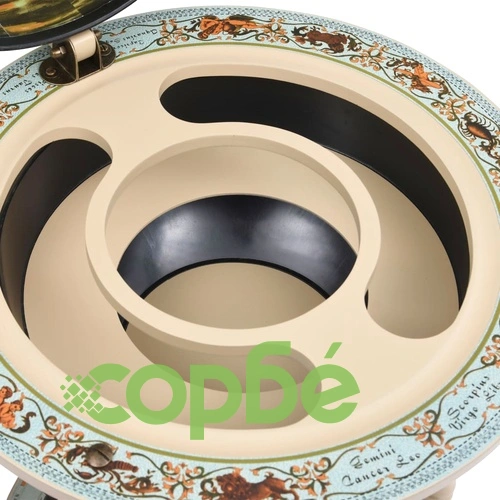 Глобус бар стойка за вино, евкалиптово дърво, син  ➤ топ цена ➤ sorbe.bg