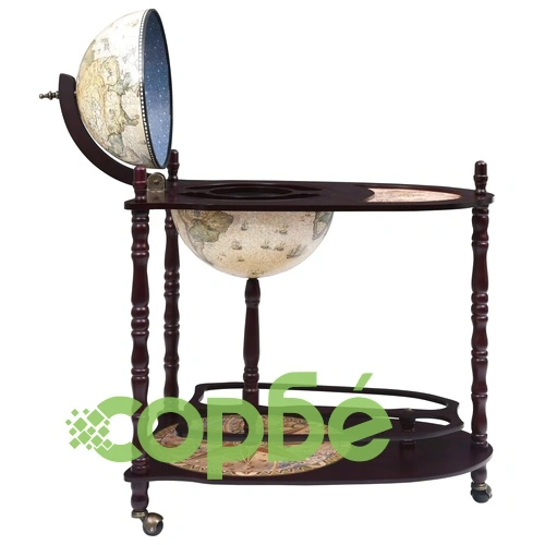 Свободностоящ глобус бар стойка за вино, евкалипт, зелен ➤ топ цена ➤ sorbe.bg