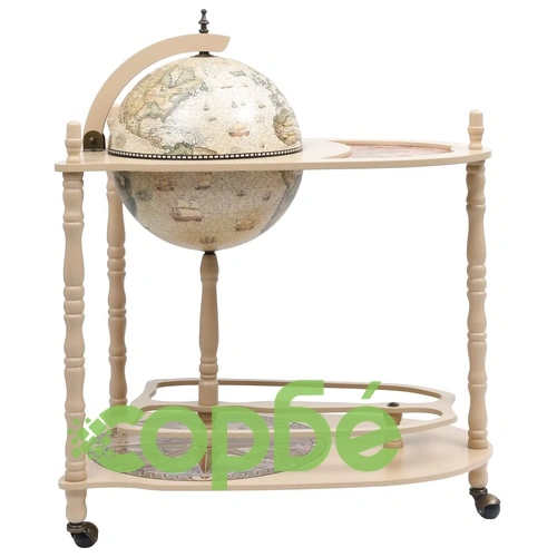 Свободностоящ глобус бар стойка за вино, евкалипт, зелен ➤ топ цена ➤ sorbe.bg