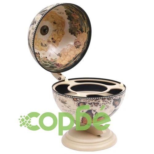 Глобус бар за плот стойка за вино, евкалипт, бял ➤ топ цена ➤ sorbe.bg