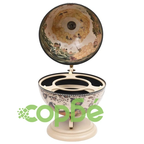 Глобус бар за плот стойка за вино, евкалипт, бял ➤ топ цена ➤ sorbe.bg