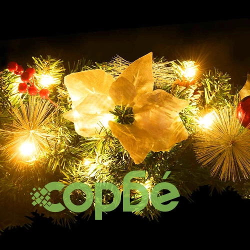 Коледен гирлянд с LED лампички, зелен, 2,7 м, PVC ➤ топ цена ➤ sorbe.bg