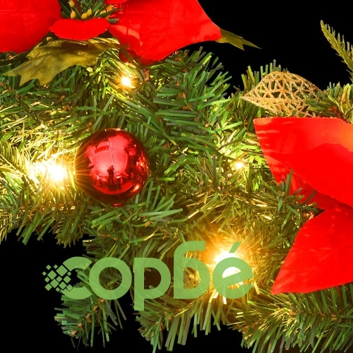 Коледен гирлянд с LED лампички, зелен, 2,7 м, PVC ➤ топ цена ➤ sorbe.bg