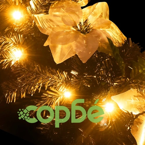 Коледен гирлянд с LED лампички, черен, 2,7 м, PVC ➤ топ цена ➤ sorbe.bg