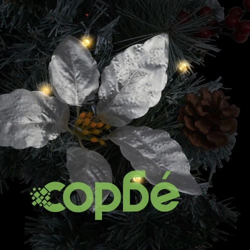 Коледен венец с LED лампички, зелен, 60 см, PVC ➤ топ цена ➤ sorbe.bg
