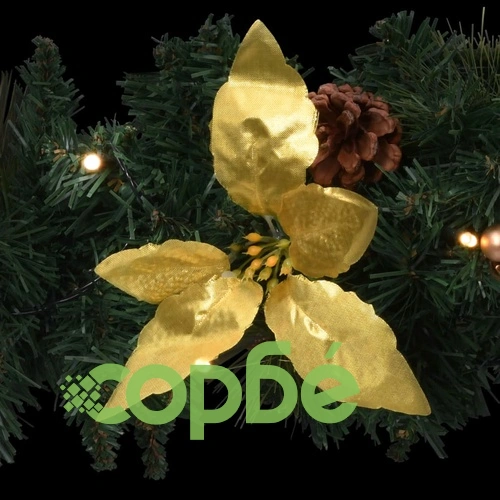 Коледна арка с LED лампички, зелена, 90 см, PVC ➤ топ цена ➤ sorbe.bg