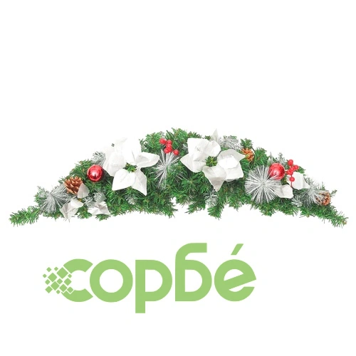 Коледна арка с LED лампички, зелена, 90 см, PVC ➤ топ цена ➤ sorbe.bg