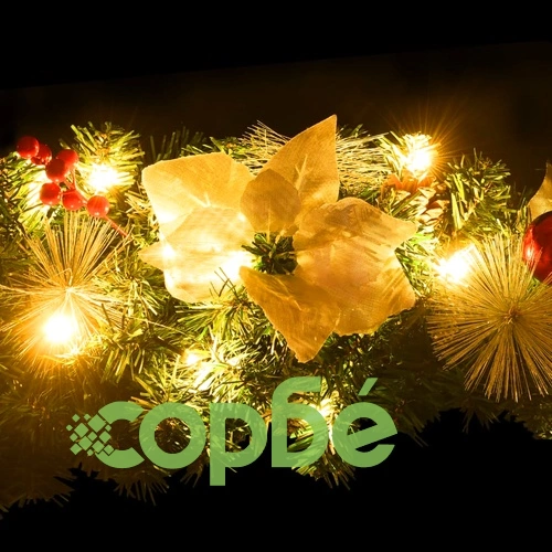Коледна арка с LED лампички, зелена, 90 см, PVC ➤ топ цена ➤ sorbe.bg