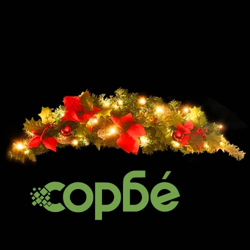 Коледна арка с LED лампички, зелена, 90 см, PVC ➤ топ цена ➤ sorbe.bg