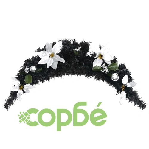 Коледна арка с LED лампички, черна, 90 см, PVC ➤ топ цена ➤ sorbe.bg