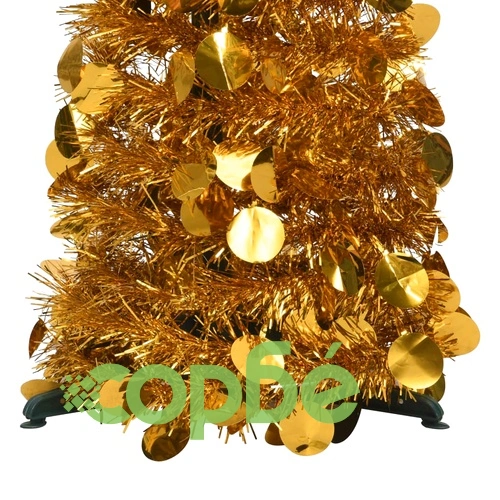 Pop-up изкуствена коледна елха, златиста, 120 см, PET ➤ топ цена ➤ sorbe.bg