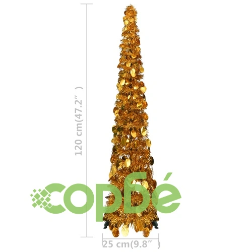 Pop-up изкуствена коледна елха, златиста, 120 см, PET ➤ топ цена ➤ sorbe.bg