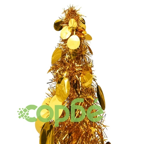 Pop-up изкуствена коледна елха, златиста, 180 см, PET ➤ топ цена ➤ sorbe.bg