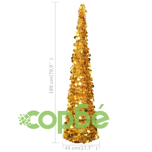 Pop-up изкуствена коледна елха, златиста, 180 см, PET ➤ топ цена ➤ sorbe.bg