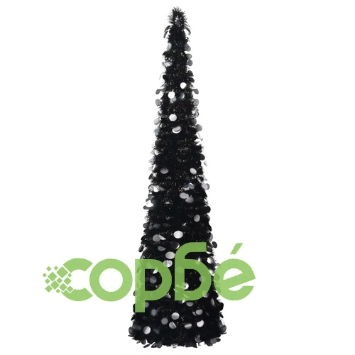 Pop-up изкуствена коледна елха, черна, 150 см, PET ➤ топ цена ➤ sorbe.bg