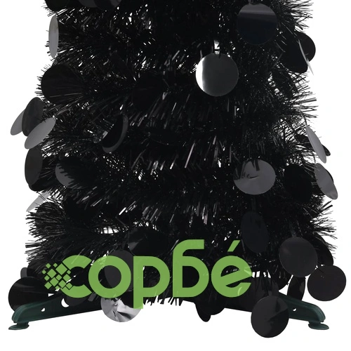 Pop-up изкуствена коледна елха, черна, 150 см, PET ➤ топ цена ➤ sorbe.bg