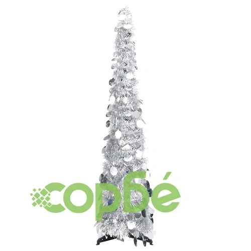 Pop-up изкуствена коледна елха, сребриста, 120 см, PET ➤ топ цена ➤ sorbe.bg