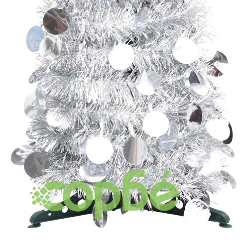 Pop-up изкуствена коледна елха, сребриста, 120 см, PET ➤ топ цена ➤ sorbe.bg
