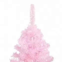 Изкуствена коледна елха със стойка, розова, 180 см, PVC