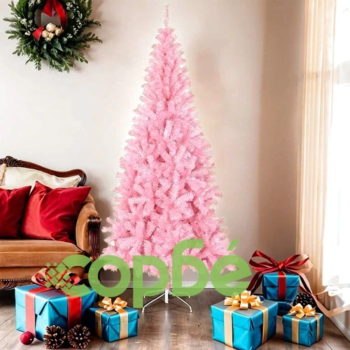 Изкуствена коледна елха със стойка, розова, 180 см, PVC ➤ топ цена ➤ sorbe.bg