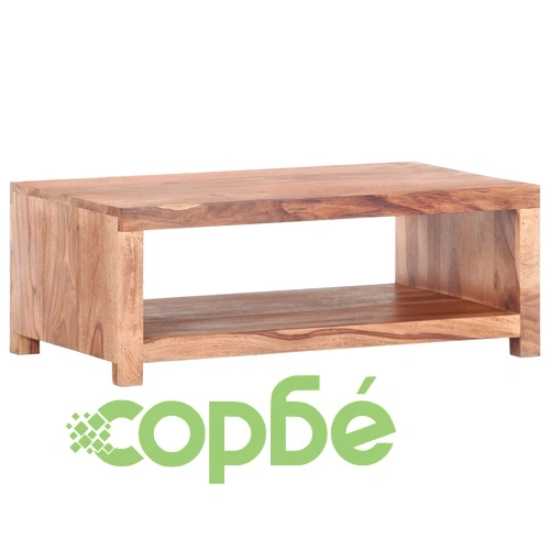 Маса за кафе, 80x45x30 см, шишамово дърво масив ➤ топ цена ➤ sorbe.bg