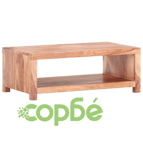 Маса за кафе, 80x45x30 см, шишамово дърво масив ➤ топ цена ➤ sorbe.bg