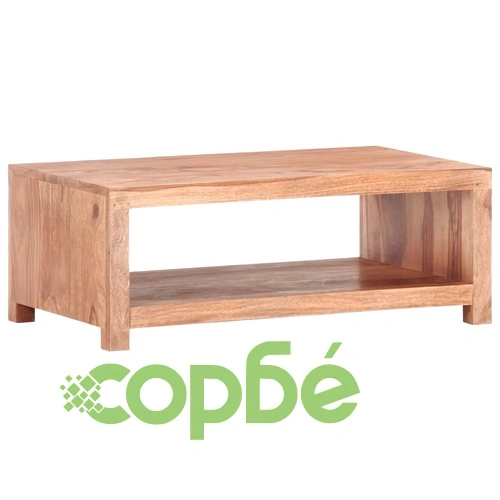 Маса за кафе, 80x45x30 см, шишамово дърво масив ➤ топ цена ➤ sorbe.bg