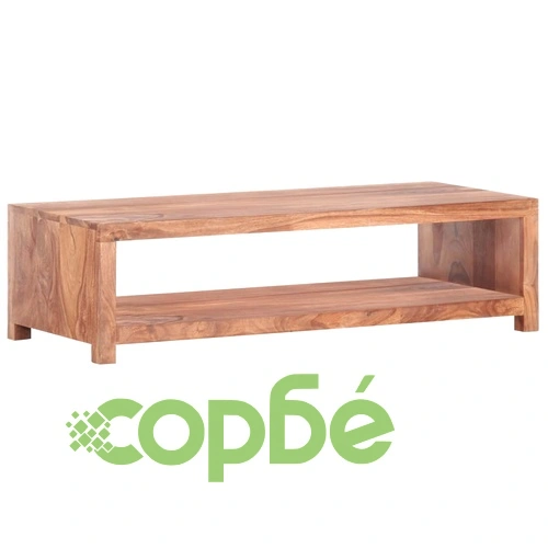 Маса за кафе, 110x45x30 см, шишамово дърво масив ➤ топ цена ➤ sorbe.bg