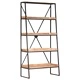 Етажерка за книги с 5 рафта 90x39x180 см мангово дърво масив