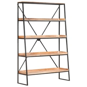Етажерка за книги с 5 рафта 120x39x180 см мангово дърво масив