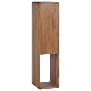 Шкаф за баня за стенен монтаж, 25x25x100 cм, тиково дърво масив