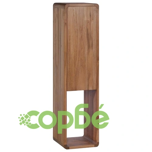Шкаф за баня за стенен монтаж, 25x25x100 cм, тиково дърво масив ➤ топ цена ➤ sorbe.bg