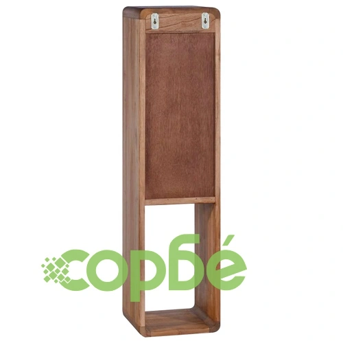 Шкаф за баня за стенен монтаж, 25x25x100 cм, тиково дърво масив ➤ топ цена ➤ sorbe.bg